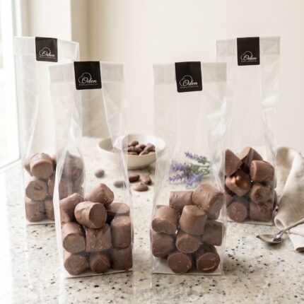 malvas bañadas en chocolate